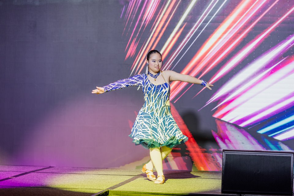 Megan Tang performing at the APSN Charity Fashion Gala 2024