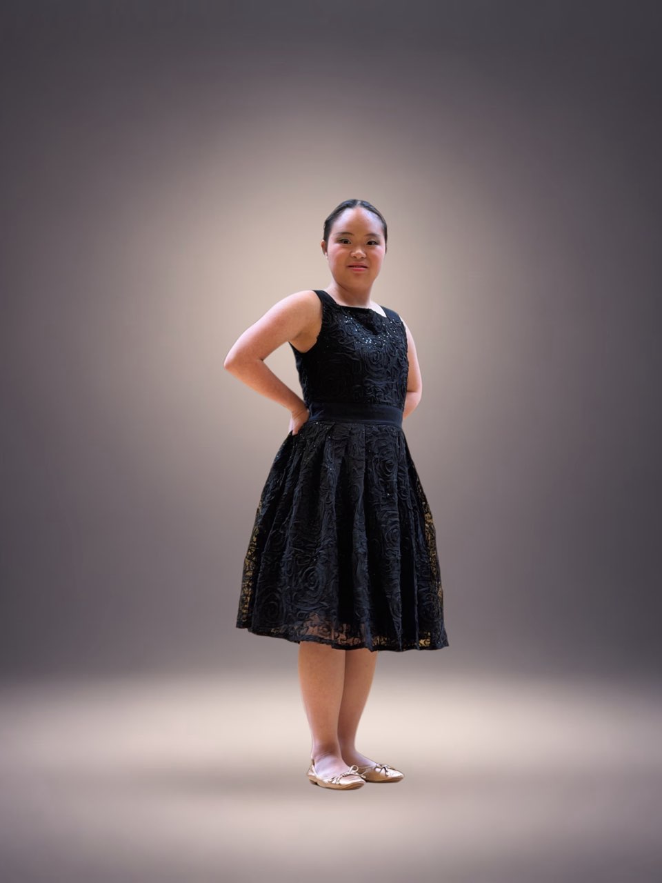 Megan Tang in a black lace dress, DSA Award 2026